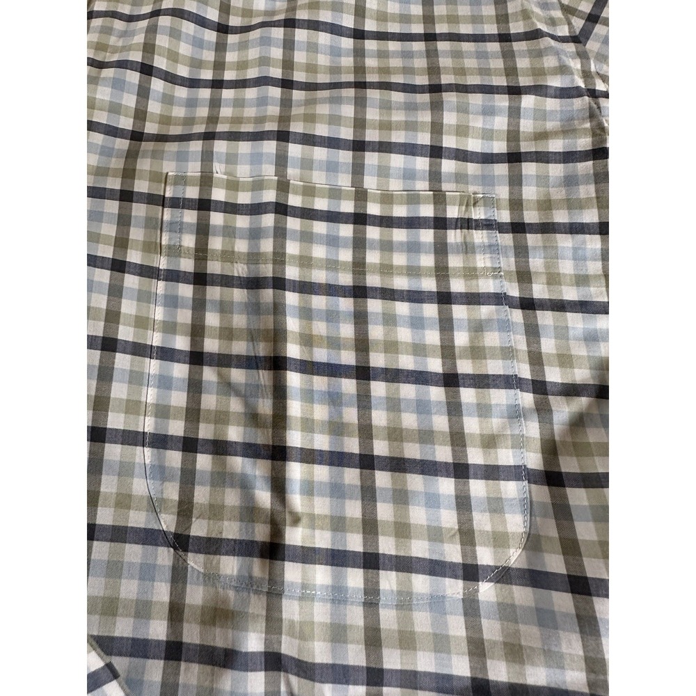 Peter Millar Shirt Adult Medium Green Gingham Plaid Button Down Quality Mens - Picture 6 of 12